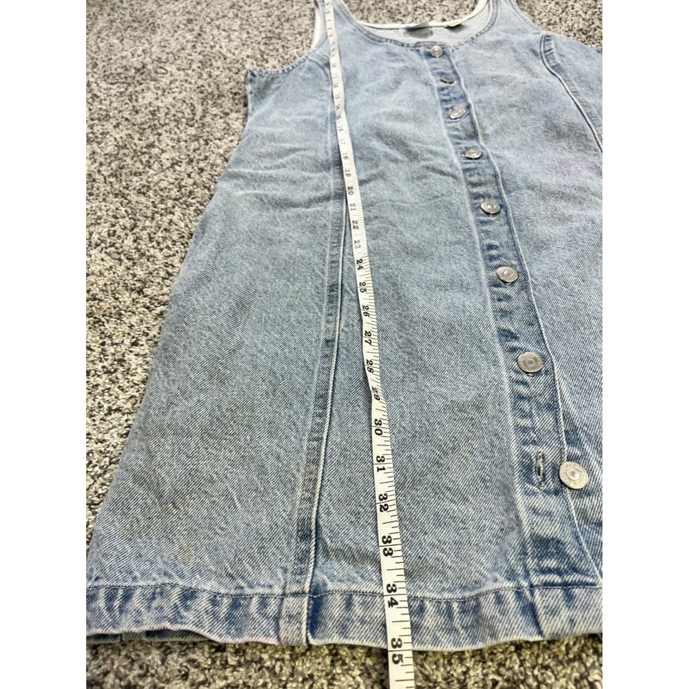 Levi's Two Horse Brand Denim Dress Womens L Button Front Western Mini Blue - Picture 7 of 12